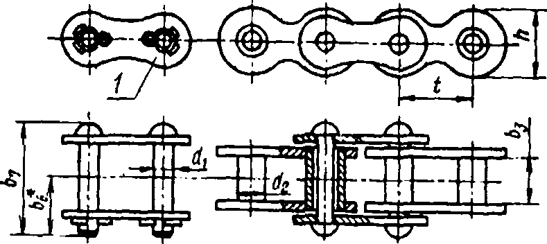 Втулочная цепь чертеж